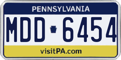 PA license plate MDD6454