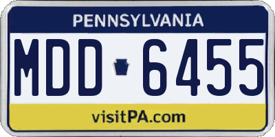 PA license plate MDD6455