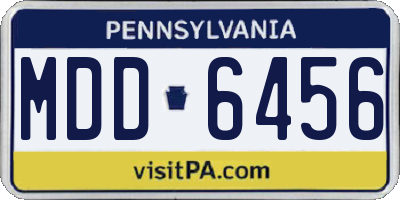 PA license plate MDD6456