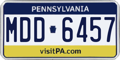 PA license plate MDD6457