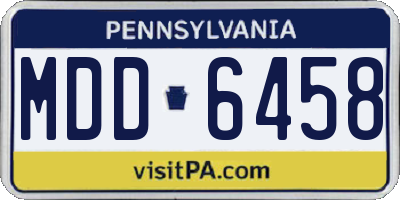 PA license plate MDD6458