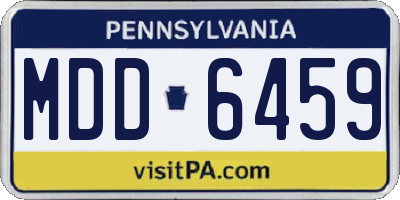 PA license plate MDD6459