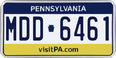 PA license plate MDD6461