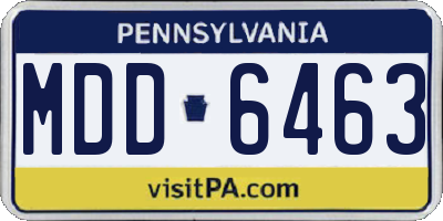 PA license plate MDD6463