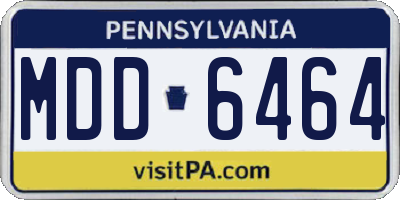 PA license plate MDD6464