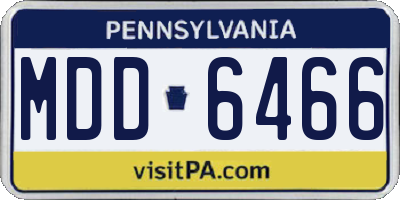 PA license plate MDD6466