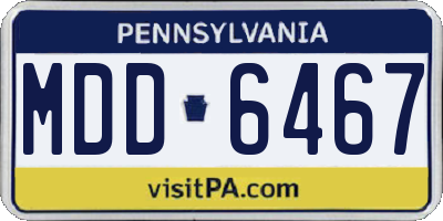 PA license plate MDD6467
