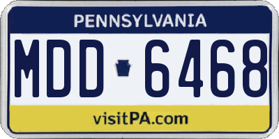 PA license plate MDD6468