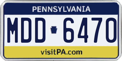 PA license plate MDD6470