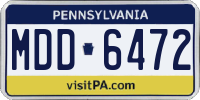 PA license plate MDD6472
