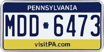 PA license plate MDD6473