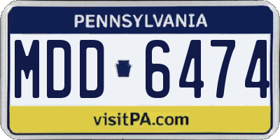 PA license plate MDD6474