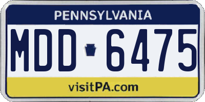 PA license plate MDD6475