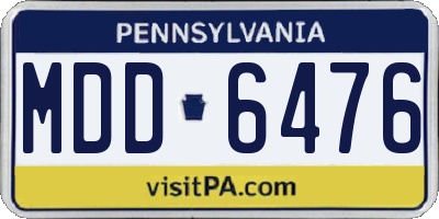 PA license plate MDD6476