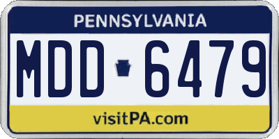 PA license plate MDD6479