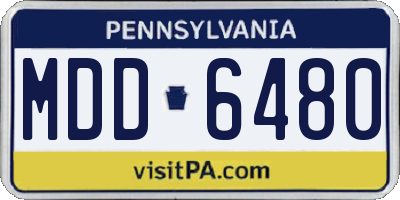 PA license plate MDD6480
