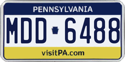 PA license plate MDD6488