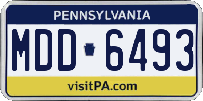 PA license plate MDD6493