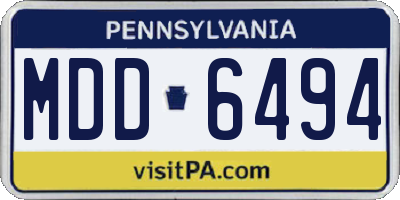 PA license plate MDD6494