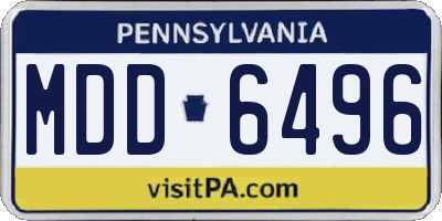 PA license plate MDD6496