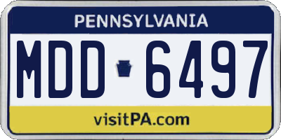 PA license plate MDD6497