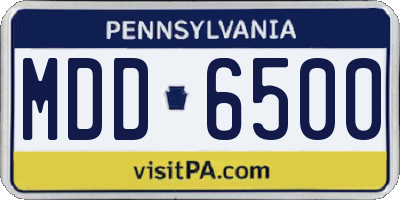 PA license plate MDD6500