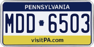 PA license plate MDD6503