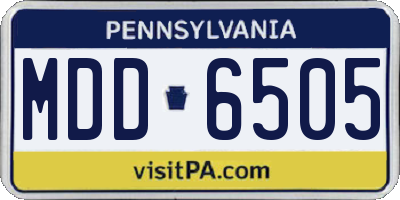 PA license plate MDD6505