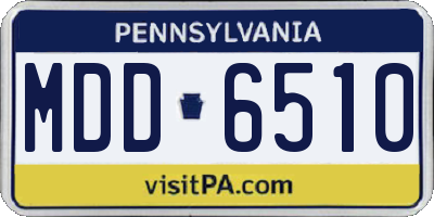 PA license plate MDD6510