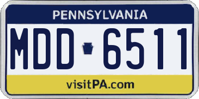 PA license plate MDD6511