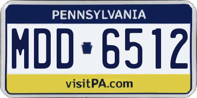 PA license plate MDD6512