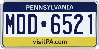 PA license plate MDD6521