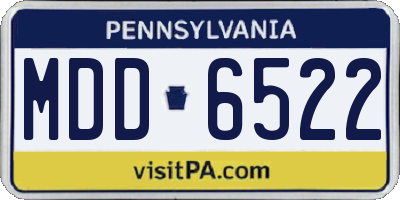 PA license plate MDD6522