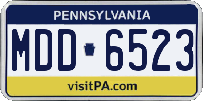 PA license plate MDD6523