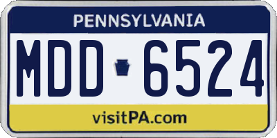 PA license plate MDD6524