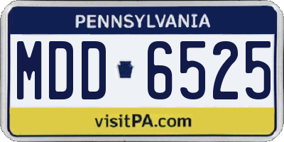 PA license plate MDD6525