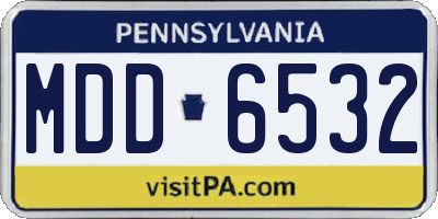PA license plate MDD6532