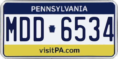 PA license plate MDD6534