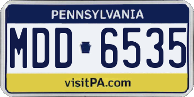 PA license plate MDD6535
