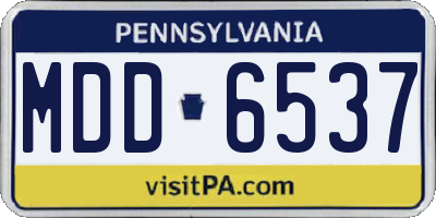 PA license plate MDD6537