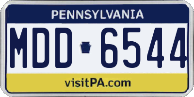 PA license plate MDD6544