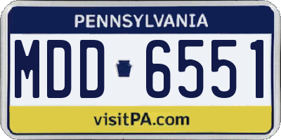 PA license plate MDD6551