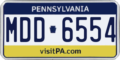 PA license plate MDD6554