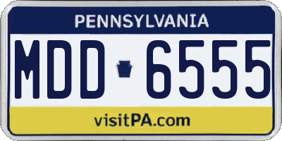 PA license plate MDD6555