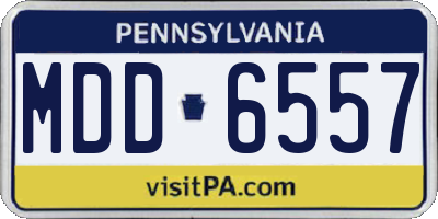 PA license plate MDD6557