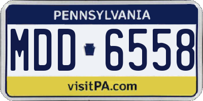 PA license plate MDD6558