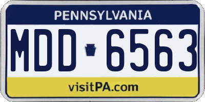 PA license plate MDD6563