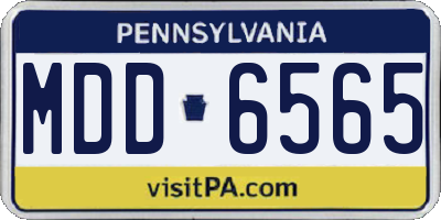 PA license plate MDD6565