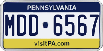 PA license plate MDD6567