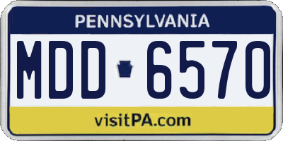 PA license plate MDD6570
